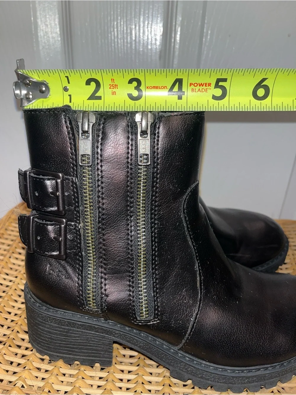 BOC Double zipper buckle  moto ankle booties in Bronze